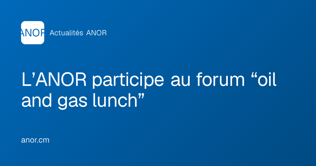 L’ANOR participe au forum “oil and gas lunch” - ANOR